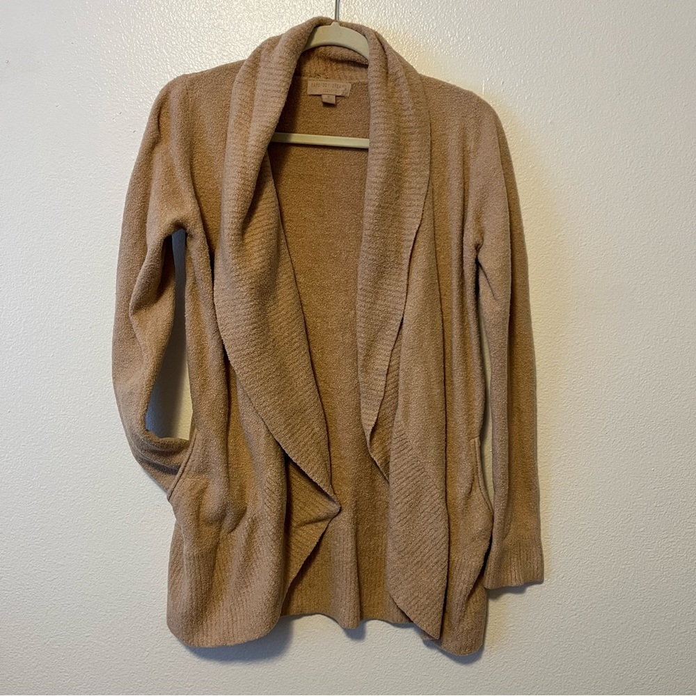 Barefoot Dreams Medium Cozy Open-Front Cardigan Sweater, Beige